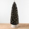 Pencil Artificial Christmas Tree with 300 2-in-1 White & Multicolor LED Lights & Sturdy Metal Base